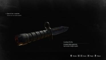 Black combat knife handle