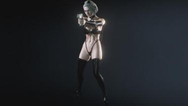 Resident Evil 3 Remake Jill as nocturnal black cat