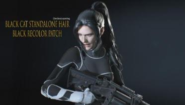 Jill Black Cat STANDALONE Hair Black Recolor Patch