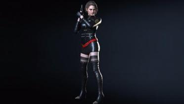 Jill Black Boots Bodysuit Skirt