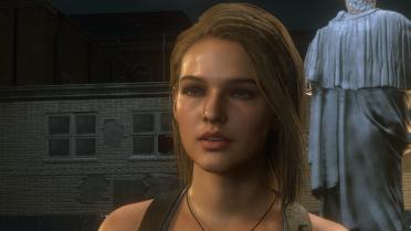 Jill's long blonde hair