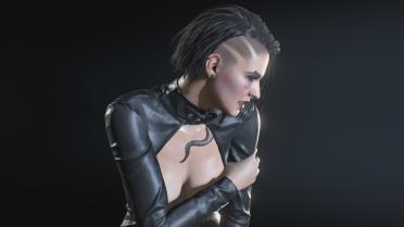 Jill Moto Dress - Nude Patch