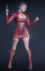 Jill Moto Dress - Red Patch