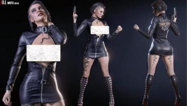 Jill Moto Dress - Nude Patch