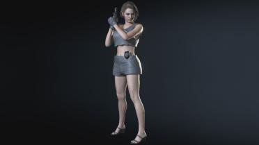 Jill Half Shirt and Shorts (Grey)
