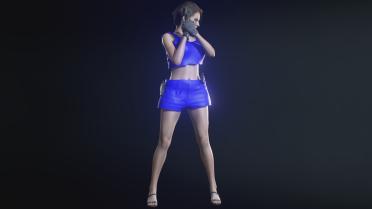 Jill Half Shirt and Shorts (Blue)