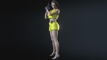 Jill Half Shirt and Shorts (Yellow)