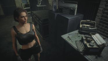 Jill Half Shirt and Shorts (Black)