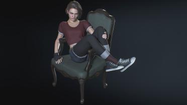 (Model Viewer) Chair Pose for Jill