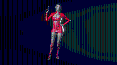 Jill Moto Dress - Red and Black Patch