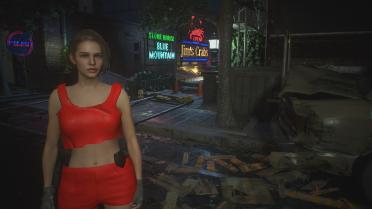 Jill Half Shirt and Shorts (Red)