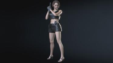 Jill Half Shirt and Shorts (Black)