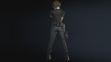 Casual Black T-Shirt (With Gloves)