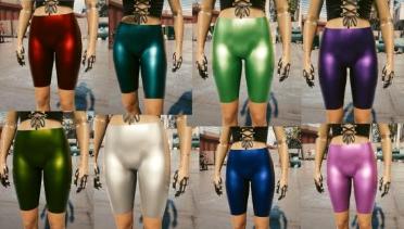 Female V Biker Skinny Shorts