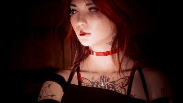 Johnson's Stuff Black Dress Set - Gloves - Necklace