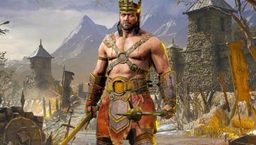 Barbarian NPC Roasting Meat