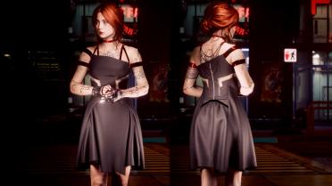 Johnson's Stuff Black Dress Set - Gloves - Necklace