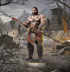 Barbarian NPC Roasting Meat