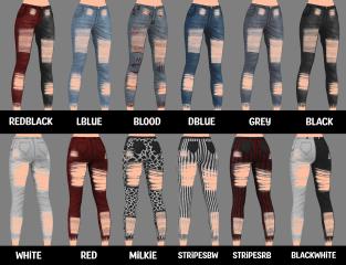 Fem V Ripped Jeans