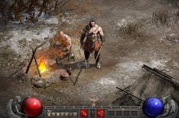 Barbarian NPC Roasting Meat