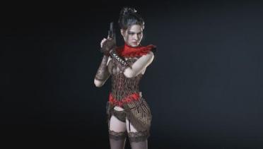 Jill Red Feather Suit