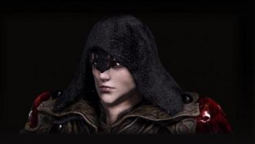 Black Fire Monk Hood