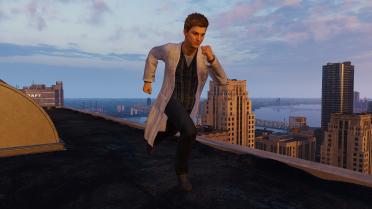 Peter Parker in Lab coat