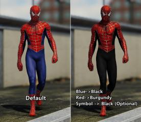 Black Burgundy Webbed Suit