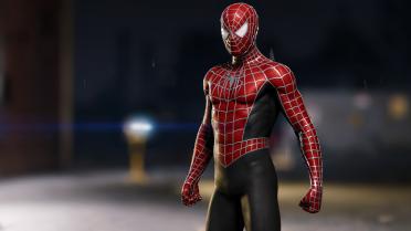 Black Burgundy Webbed Suit