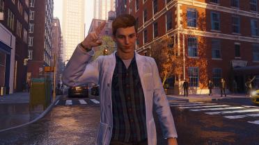 Peter Parker in Lab coat