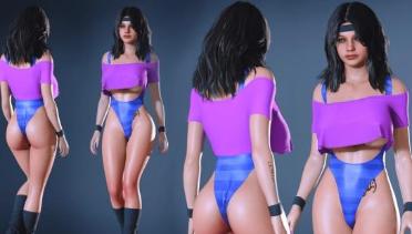 Aerobics Pink Blue Stripes (Patch)