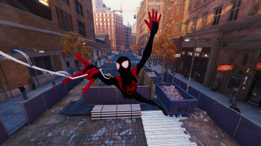 Miles Morales into the Spider-verse suit