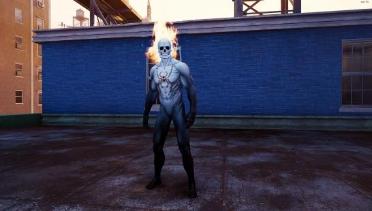 Spirit Spider Suit - Black and White with Orange Flame
