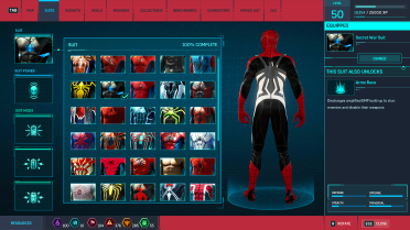 Black and Red Secret War Suit