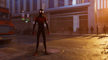 Miles Morales into the Spider-verse suit