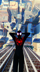 Miles Morales into the Spider-verse suit