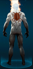 Spirit Spider Suit - Black and White with Orange Flame