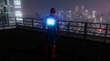 MK IV suit with bright spider and eyes