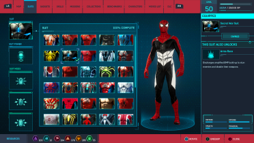 Black and Red Secret War Suit