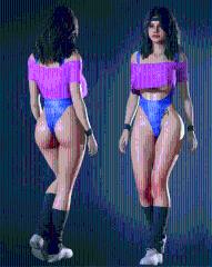 Aerobics Pink Blue Stripes (Patch)