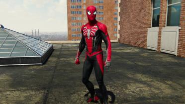 Advanced Suit Recolor (Red and Black with Gray Spider Logo)