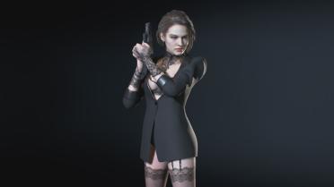 Jill Sexy Investigator Black Short Hair