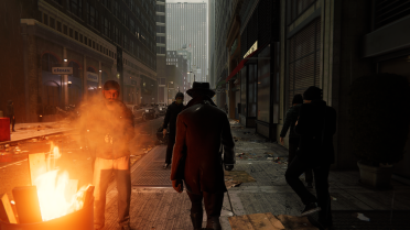 Chaos in the city and rainy day