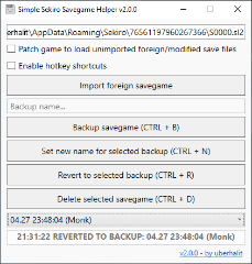 Simple Sekiro Savegame Helper