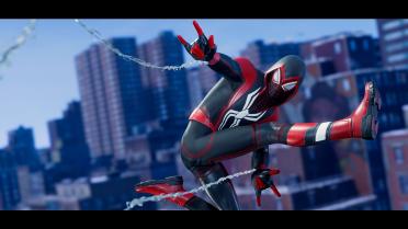 White and Red Crimson Cowl Suit