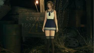 Aerith Japanese Schoolgirl Outfit