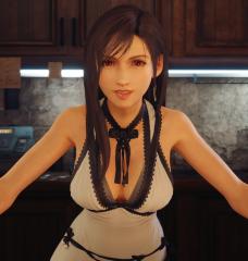 Tifa - White with Gold Dress