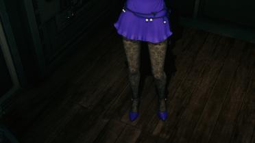 Tifa Black Sheer and Floral Hosiery Options for Purple Dress