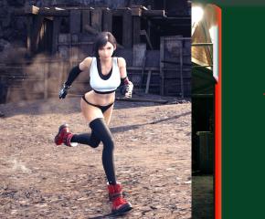 Tifa No Skirt Black Panties