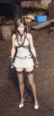 Tifa - White with Gold Dress